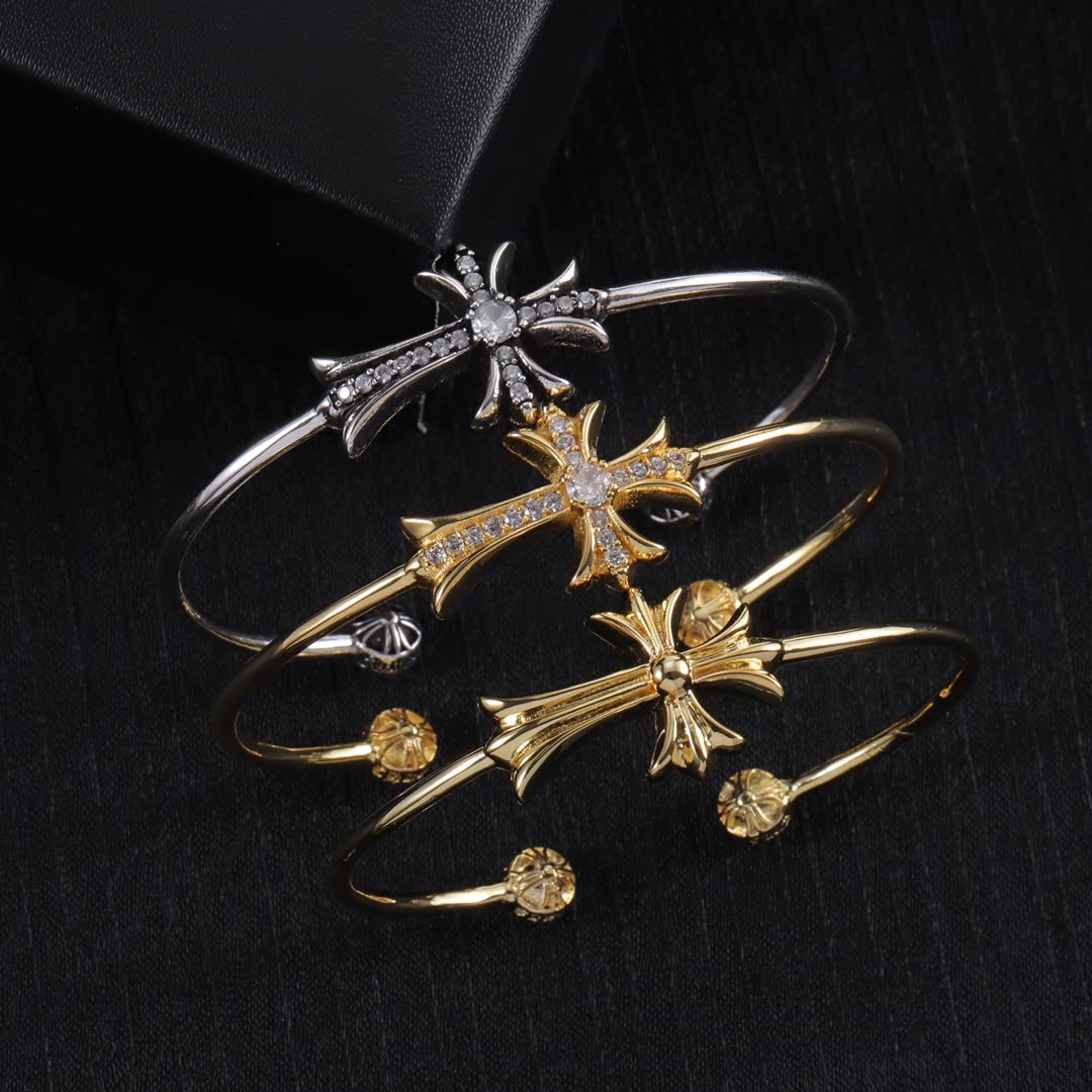 Chrome Hearts Elegant Cross Bracelet Set Chrome Hearts Elegant Cross Bracelet Set
